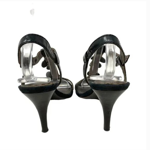 Coach Lucile Black Leather Charm Sandals - Size 8 - Picture 5 of 9